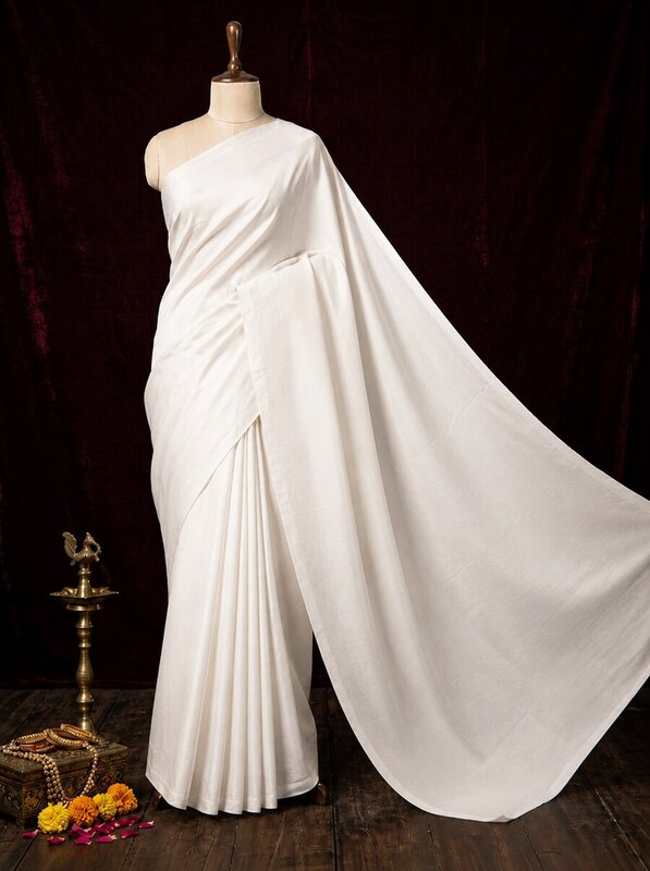 White saree base for preview